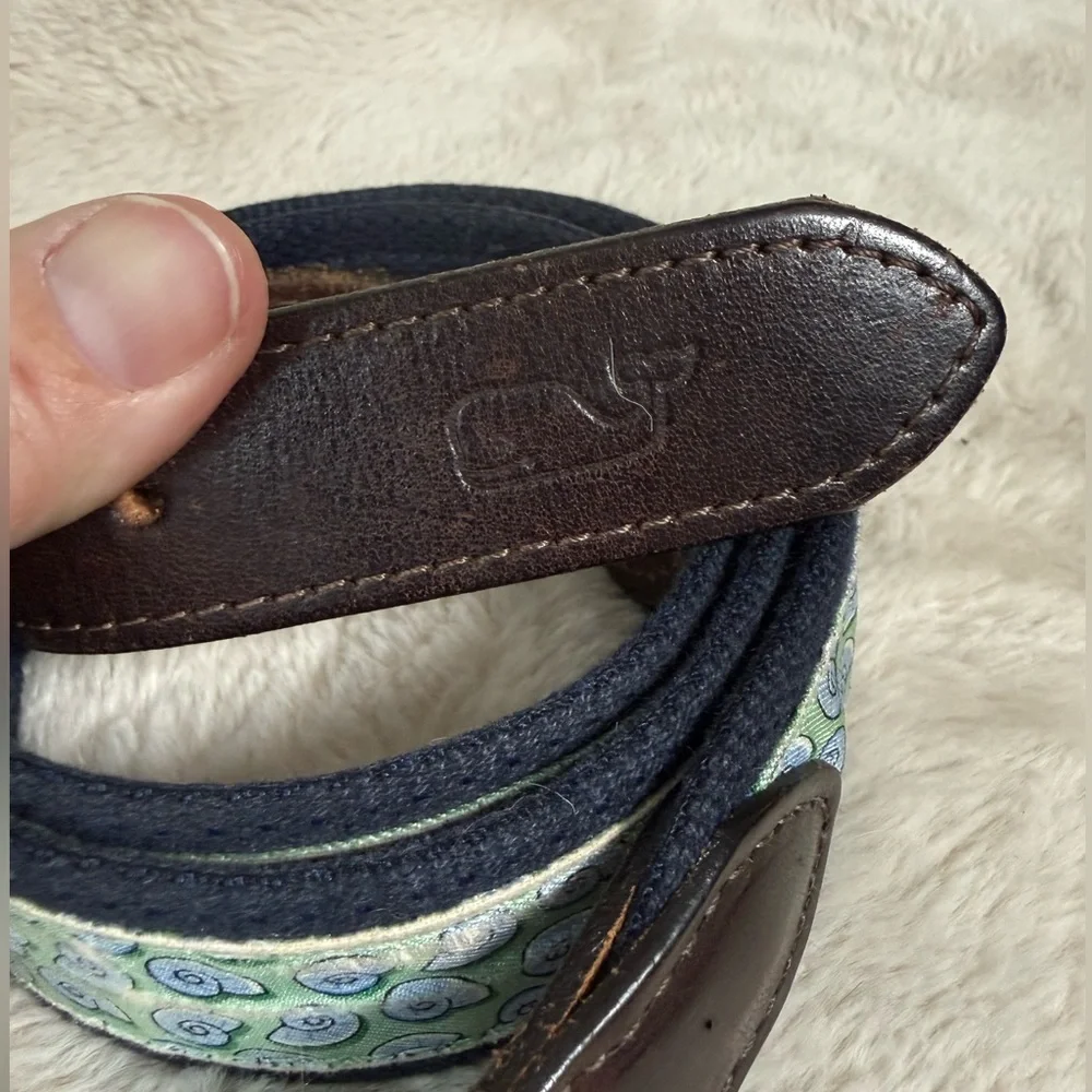 Vineyard Vines Vintage Snails Belt Well Worn Mens Sz 36